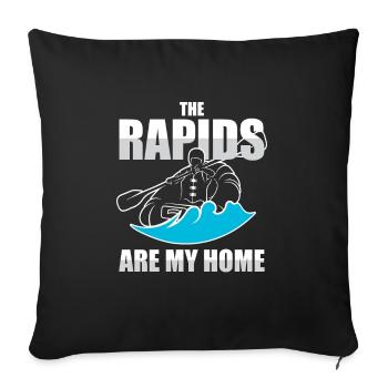 Rafting White Water Canoe Kayak - Sofa pillowcase 17,3'' x 17,3'' (45 x 45 cm) - black - Front