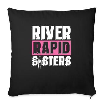 Rafting White Water Canoe Kayak - Sofa pillowcase 17,3'' x 17,3'' (45 x 45 cm) - black - Front