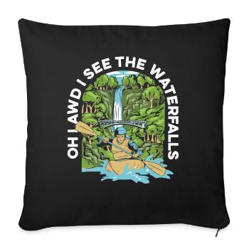 Rafting White Water Canoe Kayak - Sofa pillowcase 17,3'' x 17,3'' (45 x 45 cm) - black - Front