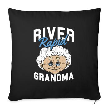 Rafting White Water Canoe Kayak - Sofa pillowcase 17,3'' x 17,3'' (45 x 45 cm) - black - Front