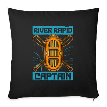 Rafting White Water Canoe Kayak - Sofa pillowcase 17,3'' x 17,3'' (45 x 45 cm) - black - Front