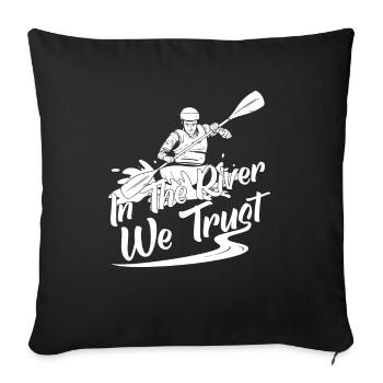 Rafting White Water Canoe Kayak - Sofa pillowcase 17,3'' x 17,3'' (45 x 45 cm) - black - Front
