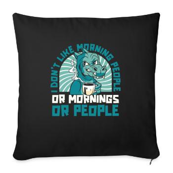 Dinosaure Dino Paléonthologue - Housse de coussin décorative 45 x 45 cm - noir - Devant
