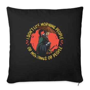 Samouraï - Housse de coussin décorative 45 x 45 cm - noir - Devant
