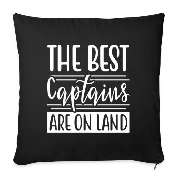 LES MEILLEURS CAPITAINES SONT À TERRE - Housse de coussin décorative 45 x 45 cm - noir - Devant