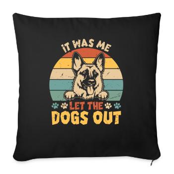 Je laisse sortir les chiens - Retro Dog - Housse de coussin décorative 45 x 45 cm - noir - Devant