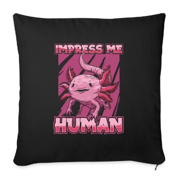 Axolotl Salamander - Sofakissenbezug 45 x 45 cm - Schwarz - Vorne