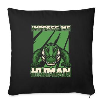 Crocodile Alligator - Housse de coussin décorative 45 x 45 cm - noir - Devant