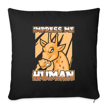 Girafe Afrique Savannah Safari - Housse de coussin décorative 45 x 45 cm - noir - Devant
