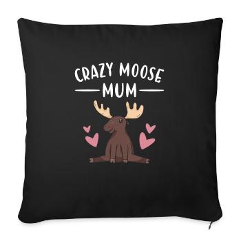 Elk Crazy Moose Maman Orignal - Housse de coussin décorative 45 x 45 cm - noir - Devant