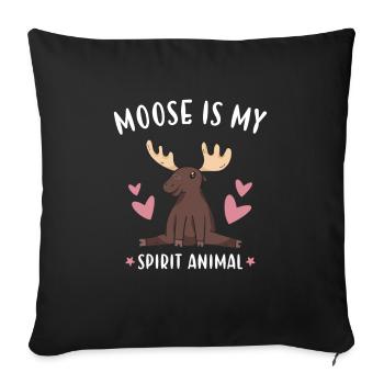 Elk Moose Is My Spirit Animal Moose - Sofa pillowcase 17,3'' x 17,3'' (45 x 45 cm) - black - Front