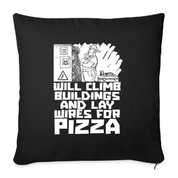 Électricien Ingénieur électricien Technicien en électronique - Housse de coussin décorative 45 x 45 cm - noir - Devant