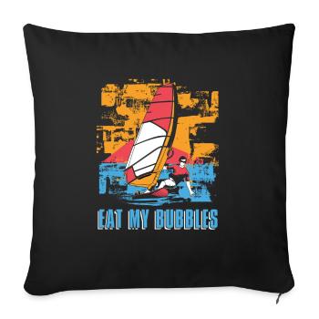 Planche à voile Windsurfen - Housse de coussin décorative 45 x 45 cm - noir - Devant