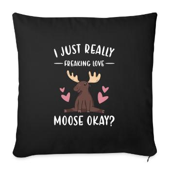 Elk J’aime vraiment l’orignal - Housse de coussin décorative 45 x 45 cm - noir - Devant