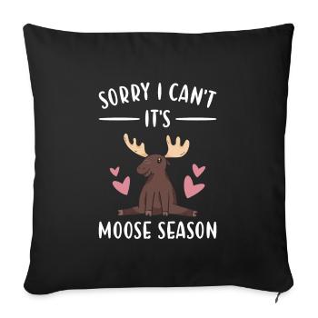 Elk Désolé, je ne peux pas, c'est la saison des orignaux - Housse de coussin décorative 45 x 45 cm - noir - Devant