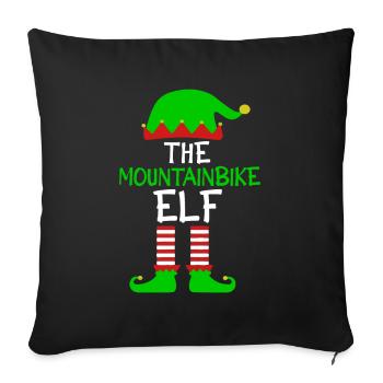 L’Elfe VTT - VTT Bike Rider - Housse de coussin décorative 45 x 45 cm - noir - Devant