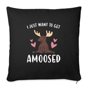 Elk I Just Want To Get Amoosed Moose - Sofa pillowcase 17,3'' x 17,3'' (45 x 45 cm) - black - Front