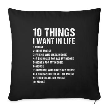 Elk 5 choses que je veux dans la vie Orignal - Housse de coussin décorative 45 x 45 cm - noir - Devant