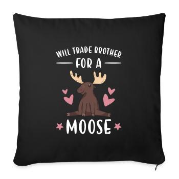 Elk échangera son frère contre un orignal - Housse de coussin décorative 45 x 45 cm - noir - Devant