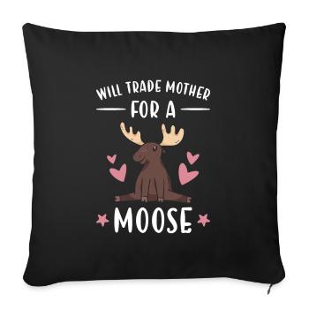Le wapiti échangera sa mère contre un orignal - Housse de coussin décorative 45 x 45 cm - noir - Devant