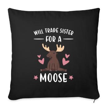 Elk échangera sa sœur contre un orignal - Housse de coussin décorative 45 x 45 cm - noir - Devant
