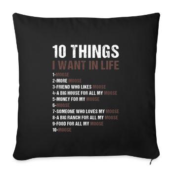 Elk 5 choses que je veux dans la vie Orignal - Housse de coussin décorative 45 x 45 cm - noir - Devant
