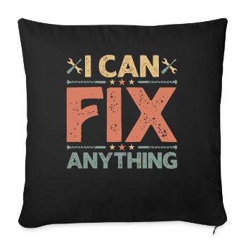 I can repair everything - Craftsman - Sofa pillowcase 17,3'' x 17,3'' (45 x 45 cm) - black - Front