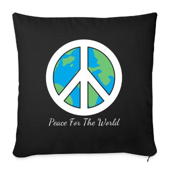 Peace for the World - Peace Sign Love - Sofa pillowcase 17,3'' x 17,3'' (45 x 45 cm) - black - Front