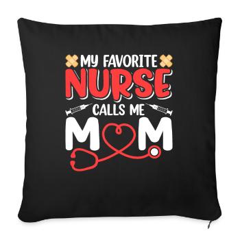 My favorite sister calls me Mom - Sofa pillowcase 17,3'' x 17,3'' (45 x 45 cm) - black - Front