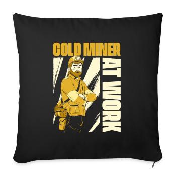 Gold Mining Gold Mine - Sofa pillowcase 17,3'' x 17,3'' (45 x 45 cm) - black - Front