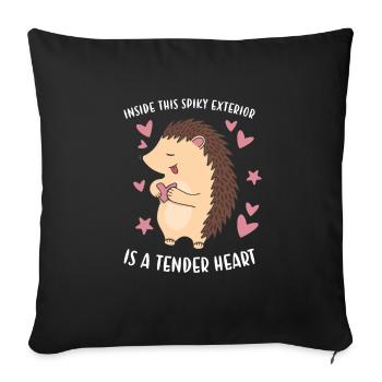 Inside This Spiky Exterior Is A Tender Heart - Sofa pillowcase 17,3'' x 17,3'' (45 x 45 cm) - black - Front