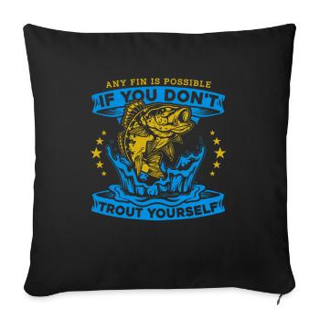 Angler Fishing Fishermen Fishing - Sofa pillowcase 17,3'' x 17,3'' (45 x 45 cm) - black - Front