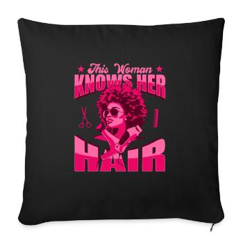 Coiffeur Coiffeur Coiffure Coiffure Coiffure Coiffure - Housse de coussin décorative 45 x 45 cm - noir - Devant