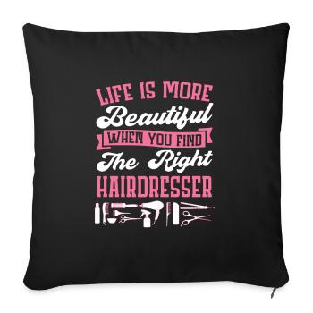 Coiffeur Coiffeur Coiffure Coiffure Coiffure Coiffure - Housse de coussin décorative 45 x 45 cm - noir - Devant
