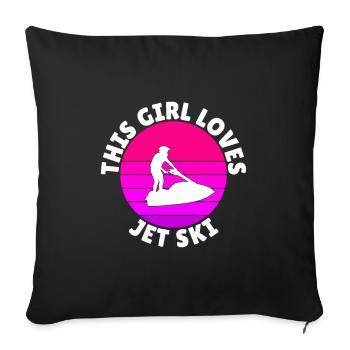 This girl loves jet skis - Sofa pillowcase 17,3'' x 17,3'' (45 x 45 cm) - black - Front
