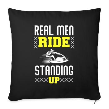 Real Man Ride Standing - Jet Ski - Sofa pillowcase 17,3'' x 17,3'' (45 x 45 cm) - black - Front