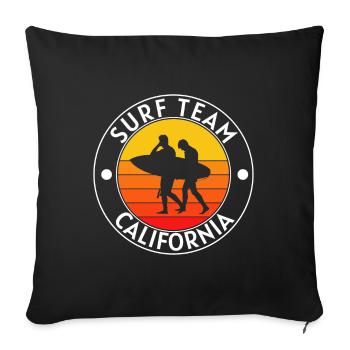 Surf Team California - Sofa pillowcase 17,3'' x 17,3'' (45 x 45 cm) - black - Front