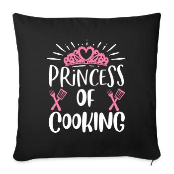Princesse de la cuisine - Housse de coussin décorative 45 x 45 cm - noir - Devant