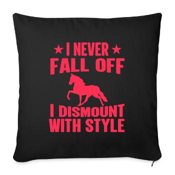 I Never Fall Off I Descend In Style Off - Horse - Sofa pillowcase 17,3'' x 17,3'' (45 x 45 cm) - black - Front
