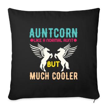 Tantecorn Like A Normal Aunt But Cooler - Sofa pillowcase 17,3'' x 17,3'' (45 x 45 cm) - black - Front