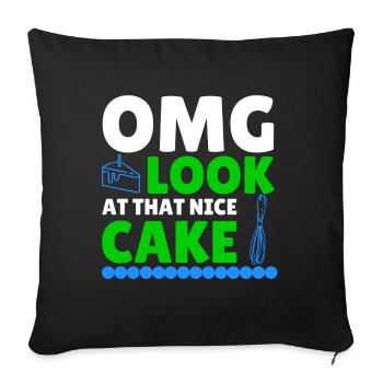 Omg Découvrez ce beau gâteau - Cuisine - Housse de coussin décorative 45 x 45 cm - noir - Devant