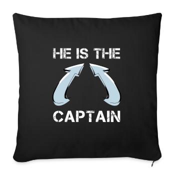 Boat Captain Gift Ship Boat Owner Captain - Sofa pillowcase 17,3'' x 17,3'' (45 x 45 cm) - black - Front