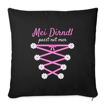 Damen Dirndl Ersatz Trachten Ersatz Bluse Kirmes - Sofakissenbezug 45 x 45 cm - Schwarz - Vorne