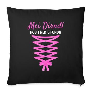 Damen Dirndl Ersatz Trachten Ersatz Bluse Kirmes - Sofakissenbezug 45 x 45 cm - Schwarz - Vorne