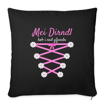Damen Dirndl Ersatz Trachten Ersatz Bluse Kirmes - Sofakissenbezug 45 x 45 cm - Schwarz - Vorne