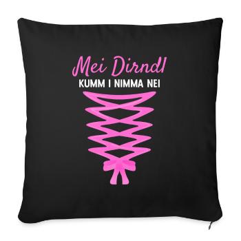 Damen Dirndl Ersatz Trachten Ersatz Bluse Kirmes - Sofakissenbezug 45 x 45 cm - Schwarz - Vorne