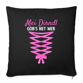 Damen Dirndl Ersatz Trachten Ersatz Bluse Kirmes - Sofakissenbezug 45 x 45 cm - Schwarz - Vorne