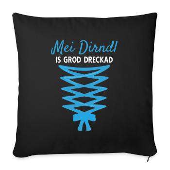 Damen Dirndl Ersatz Trachten Ersatz Bluse Kirmes - Sofakissenbezug 45 x 45 cm - Schwarz - Vorne