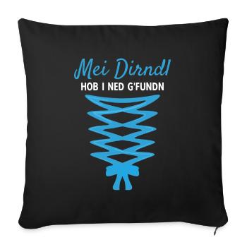 Damen Dirndl Ersatz Trachten Ersatz Bluse Kirmes - Sofakissenbezug 45 x 45 cm - Schwarz - Vorne