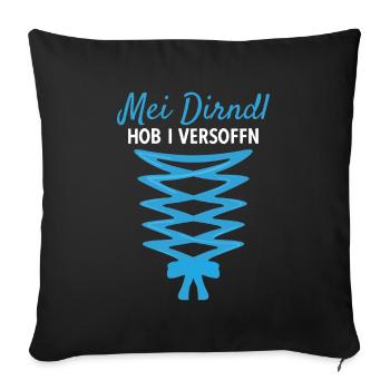 Damen Dirndl Ersatz Trachten Ersatz Bluse Kirmes - Sofakissenbezug 45 x 45 cm - Schwarz - Vorne